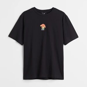 H&M | Black Graphic Tee Regular Fit Size Medium